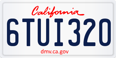 CA license plate 6TUI320