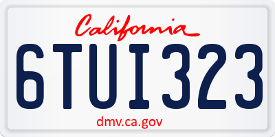 CA license plate 6TUI323