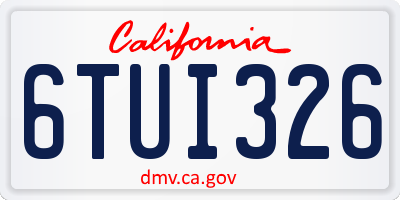 CA license plate 6TUI326