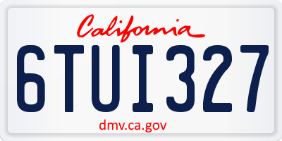 CA license plate 6TUI327