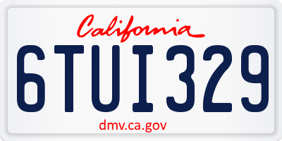 CA license plate 6TUI329