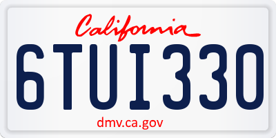 CA license plate 6TUI330