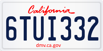 CA license plate 6TUI332