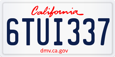 CA license plate 6TUI337