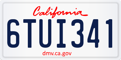 CA license plate 6TUI341