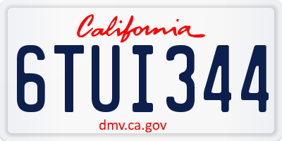 CA license plate 6TUI344