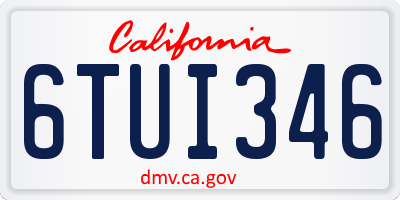 CA license plate 6TUI346