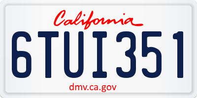 CA license plate 6TUI351