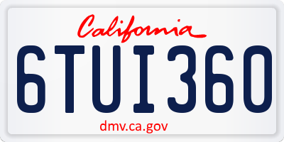 CA license plate 6TUI360