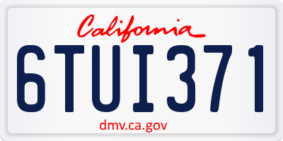 CA license plate 6TUI371