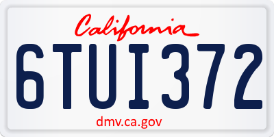 CA license plate 6TUI372