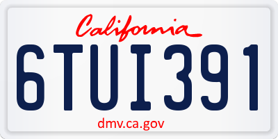 CA license plate 6TUI391