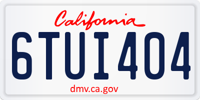 CA license plate 6TUI404