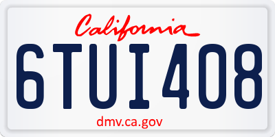 CA license plate 6TUI408