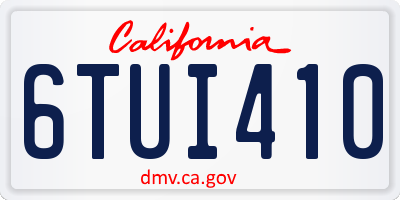 CA license plate 6TUI410