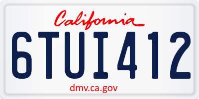 CA license plate 6TUI412