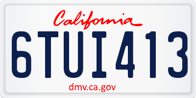 CA license plate 6TUI413
