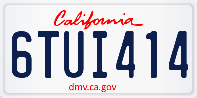 CA license plate 6TUI414