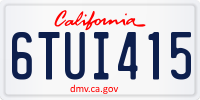 CA license plate 6TUI415