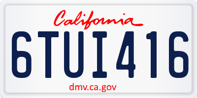 CA license plate 6TUI416