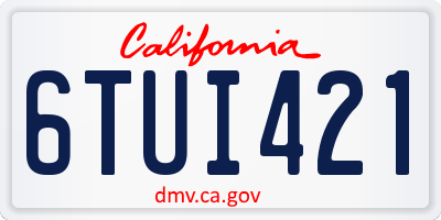 CA license plate 6TUI421