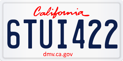CA license plate 6TUI422