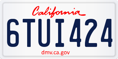 CA license plate 6TUI424