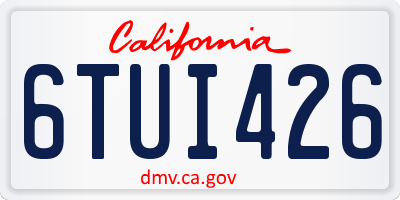 CA license plate 6TUI426
