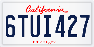 CA license plate 6TUI427