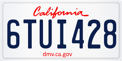 CA license plate 6TUI428