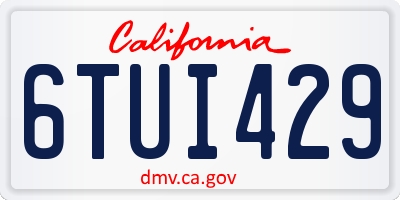 CA license plate 6TUI429