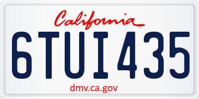 CA license plate 6TUI435