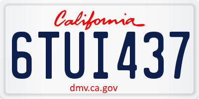 CA license plate 6TUI437