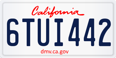 CA license plate 6TUI442
