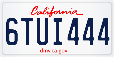 CA license plate 6TUI444