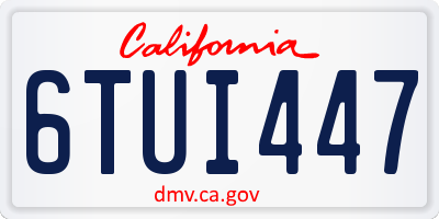 CA license plate 6TUI447