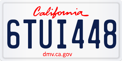 CA license plate 6TUI448