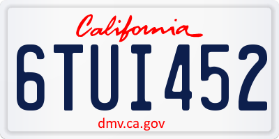 CA license plate 6TUI452