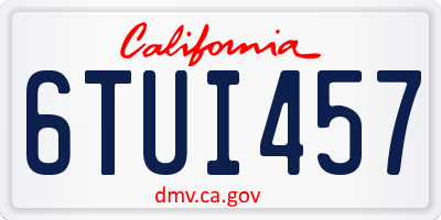 CA license plate 6TUI457