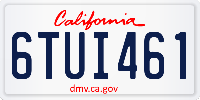CA license plate 6TUI461