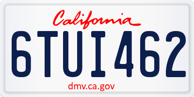 CA license plate 6TUI462