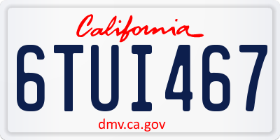 CA license plate 6TUI467