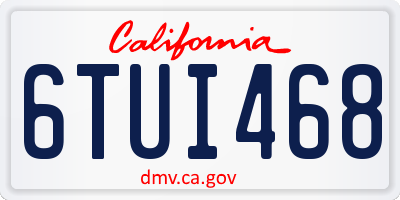 CA license plate 6TUI468