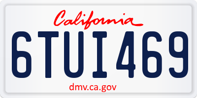 CA license plate 6TUI469