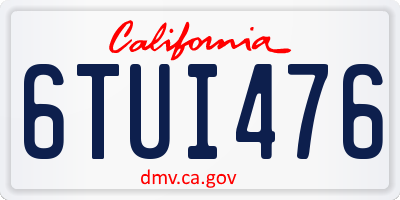 CA license plate 6TUI476