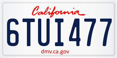 CA license plate 6TUI477