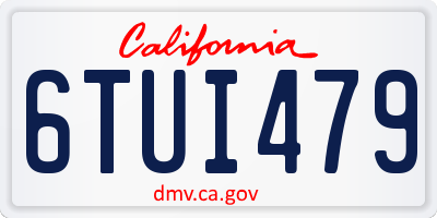 CA license plate 6TUI479