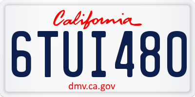CA license plate 6TUI480