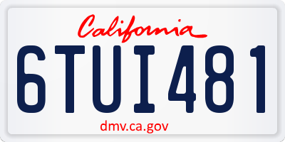 CA license plate 6TUI481