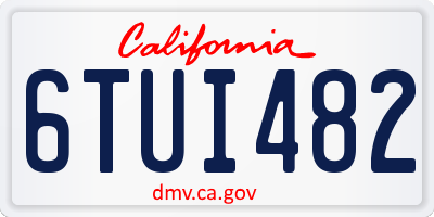CA license plate 6TUI482